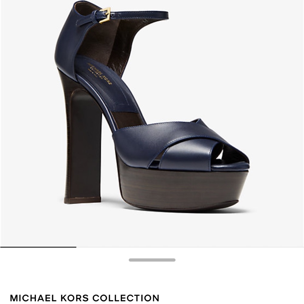 Michael Kors Collection Dark Blue Platform Sandals
